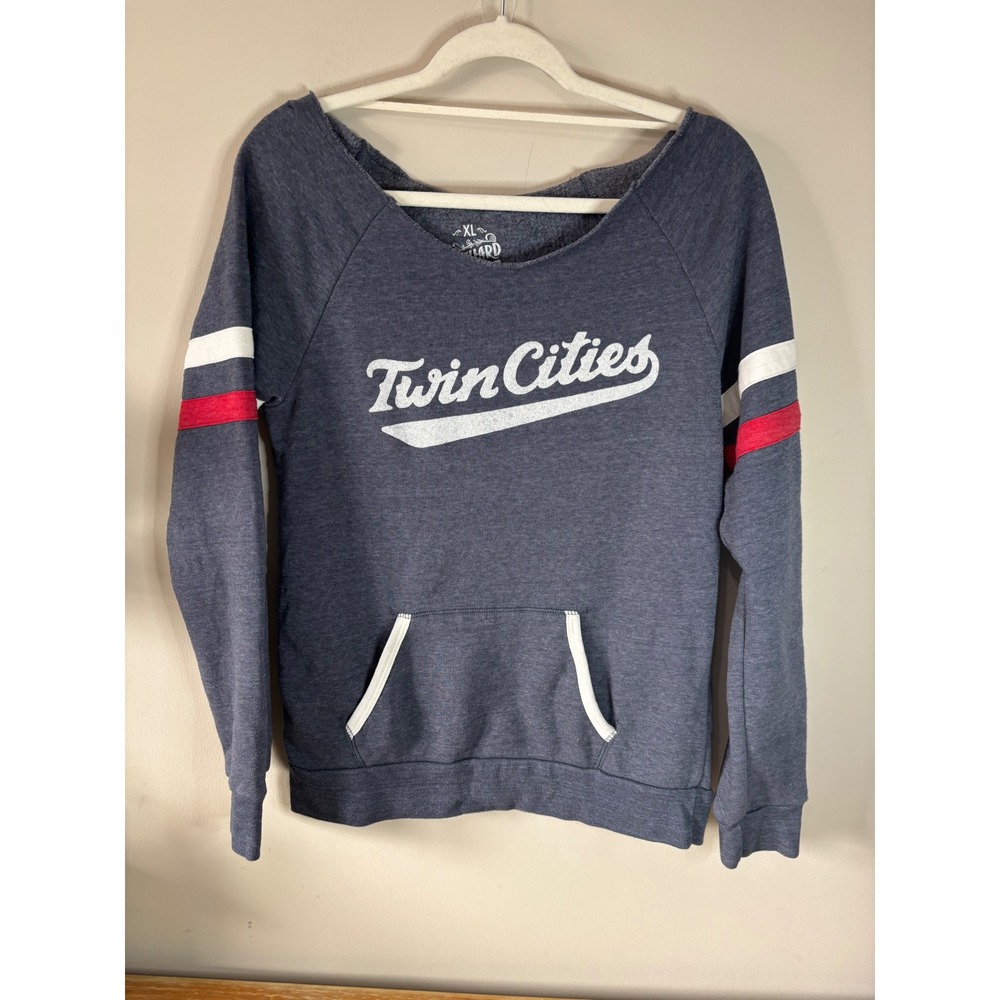 Orchard Street Apparel Twin Cities Sweatshirt XL Charcoal Gray Striped Sleeve